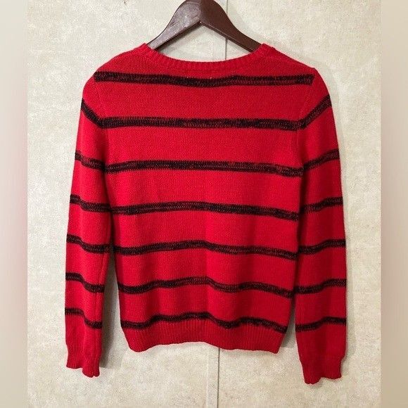 Epic Threads Girls XL Red Sweater Knit Black Sequin Heart Pullover Casual - Picture 2 of 8